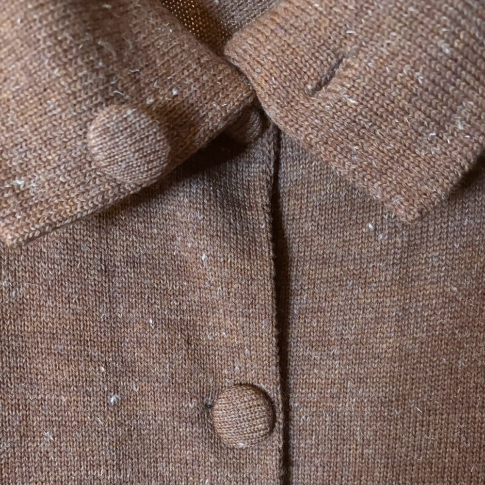🦉Vintage Chilean Alpaca Cardigan in Mocha, Size Small - Picture 4 of 9